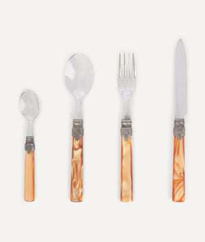 Multicolor Cutlery Set in Steel - 24 pieces