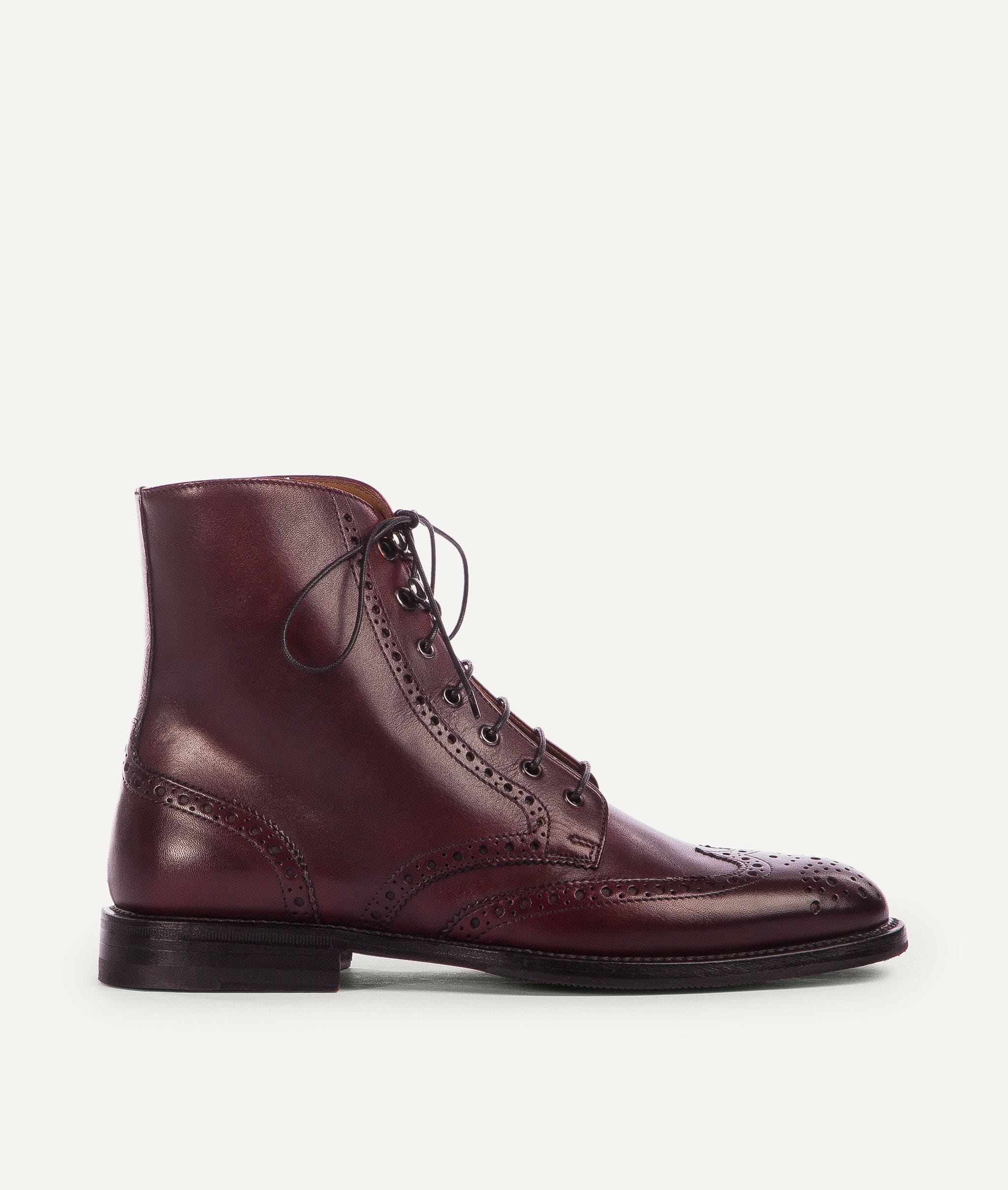 Lace-Up Boot with Brogue in Calf Leather – ETIQL