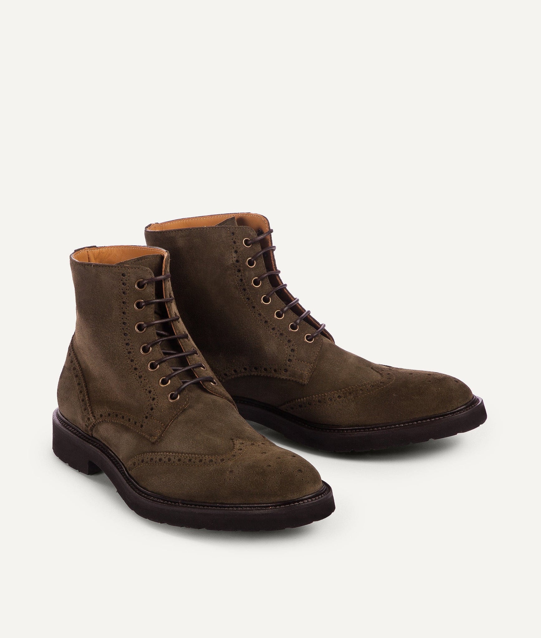 Lace-Up Boot with Brogue in Suede
