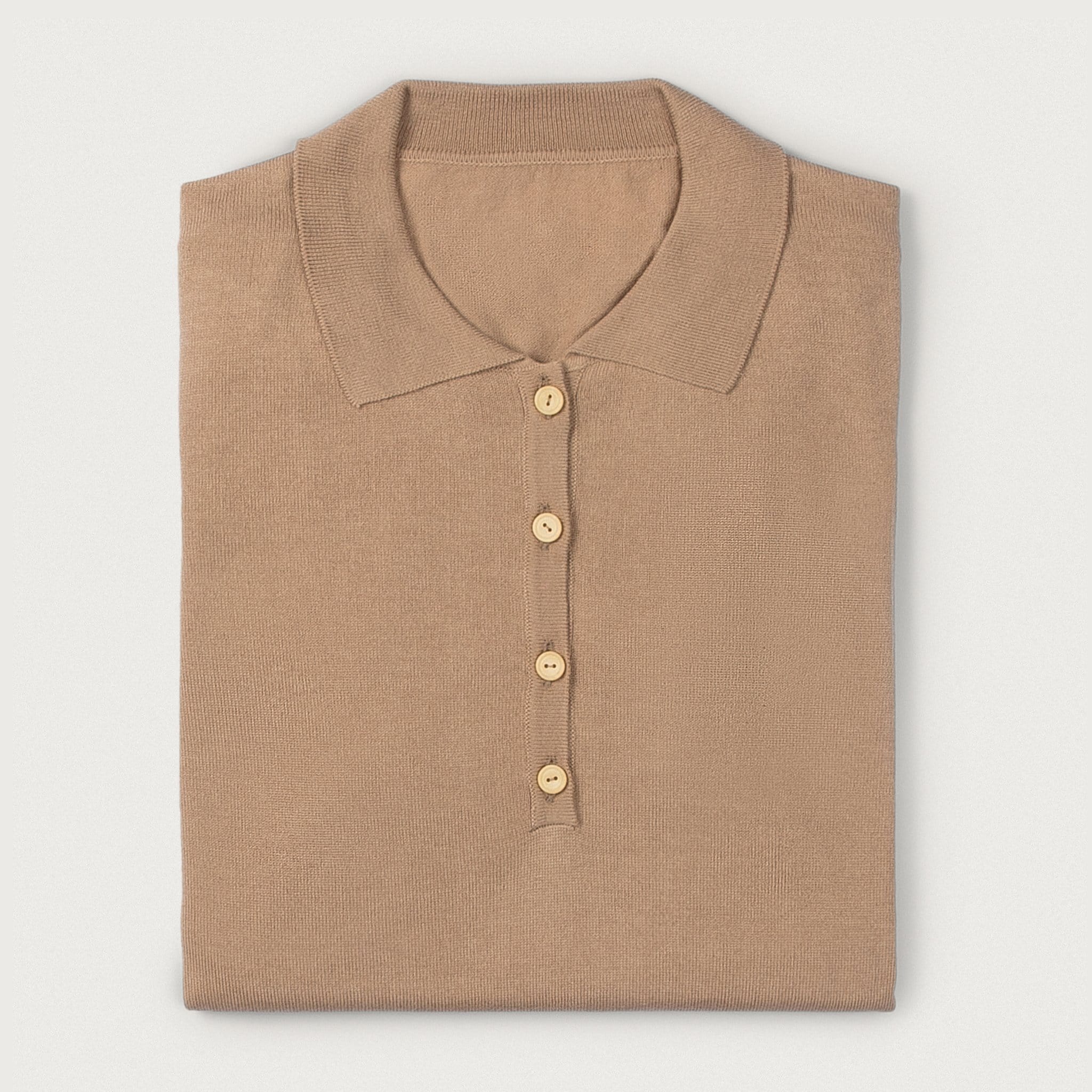 Long Sleeve Polo in Cotton and Cashmere